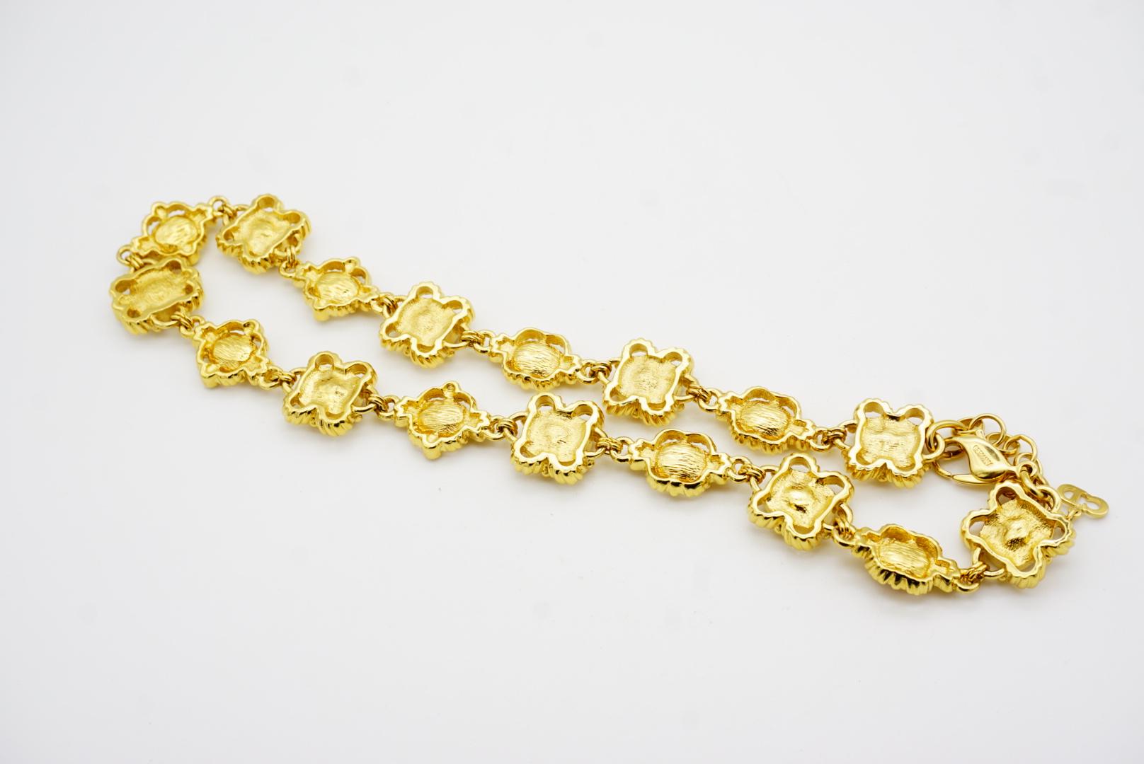 Christian Dior Collana ovale ovale di rubino, citrino e topazio con fiori traforati in vendita 9