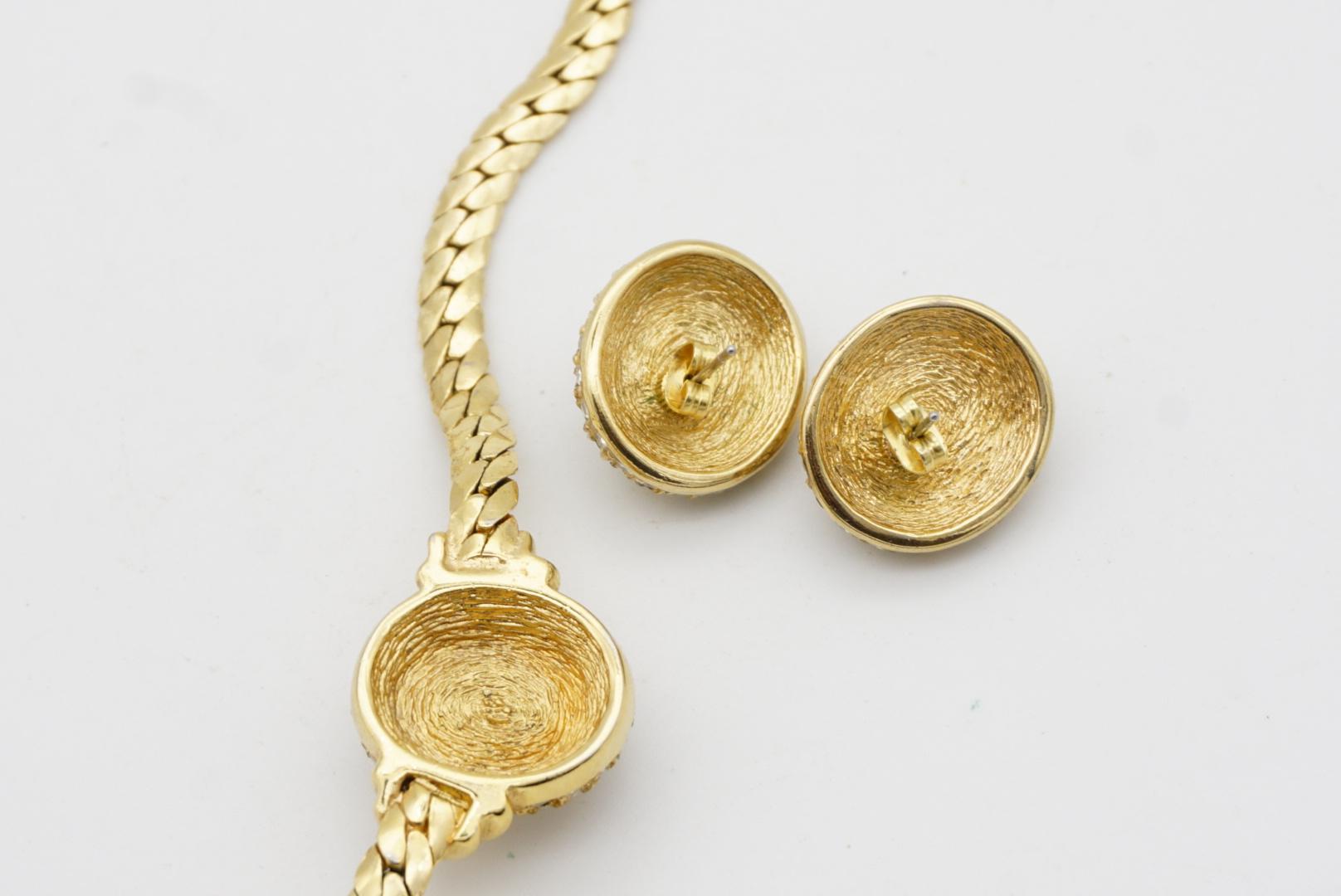 Christian Dior, boucles d'oreilles pendantes vintage en perles blanches ovales serties de cristaux 10
