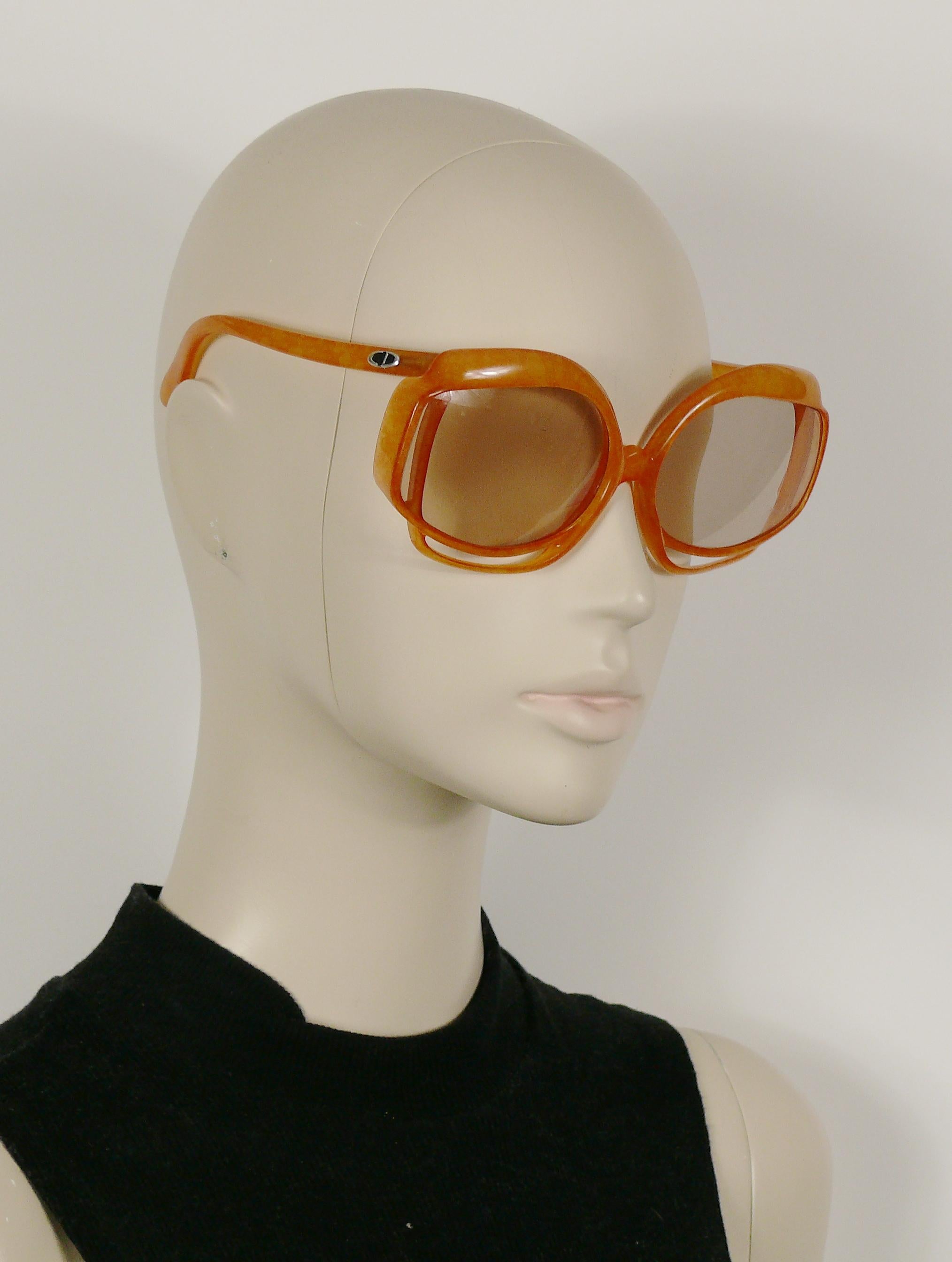 Beige Christian Dior Vintage Oversized Sunglasses Model 2026-30