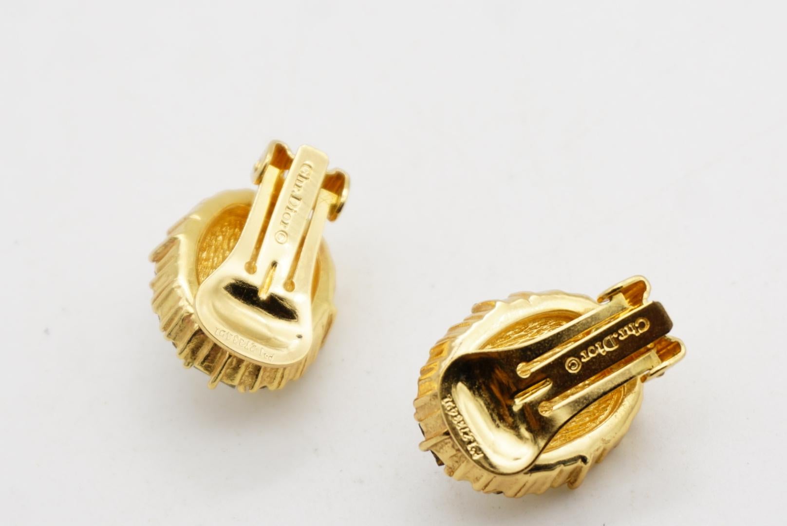 Christian Dior Vintage Pearl Oval White Rectangle Circle Crystals Clip Earrings For Sale 7