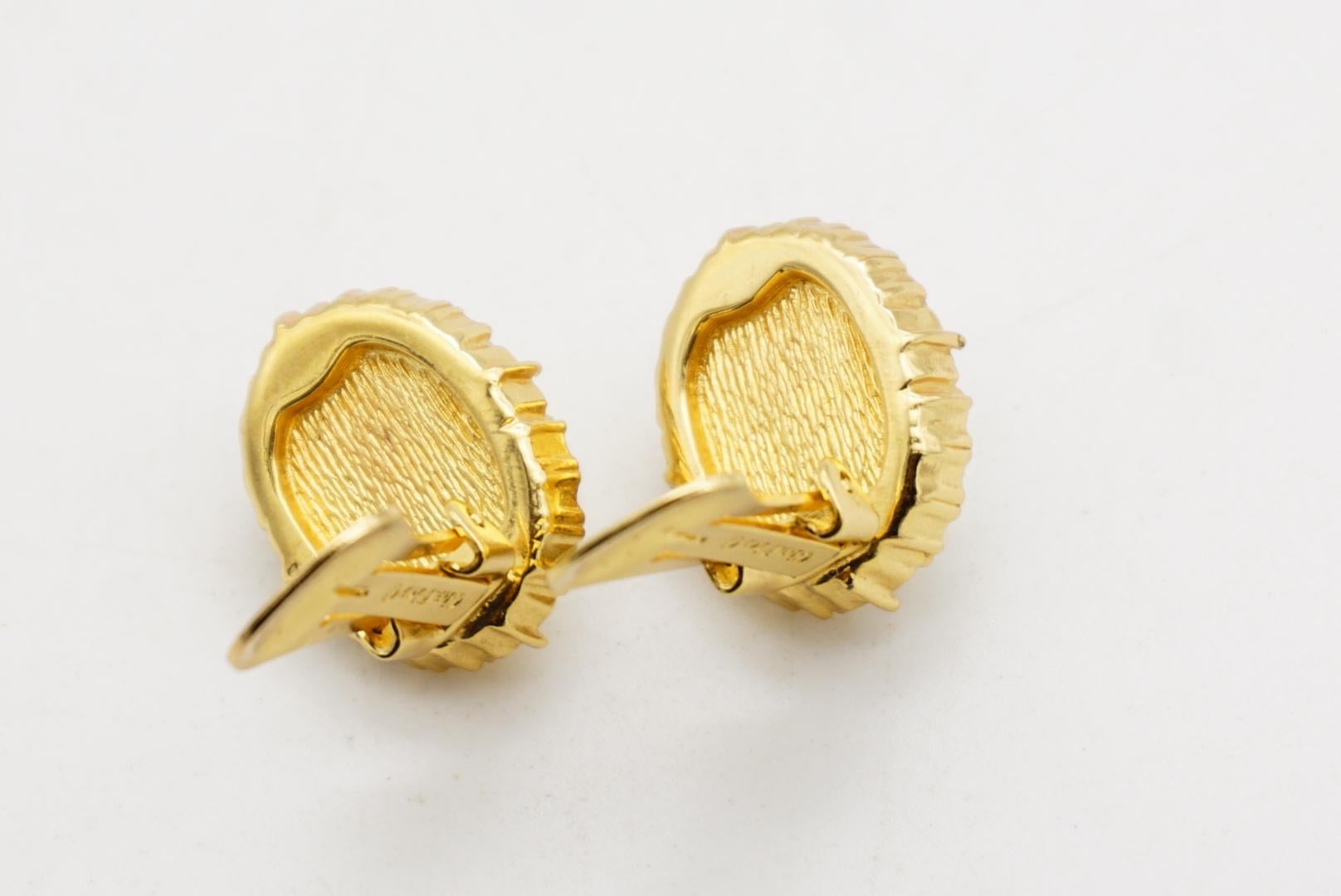 Christian Dior Vintage Pearl Oval White Rectangle Circle Crystals Clip Earrings For Sale 9