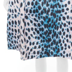 CHRISTIAN DIOR Vintage pink blue ombre leopard print A-line skirt FR42 XL