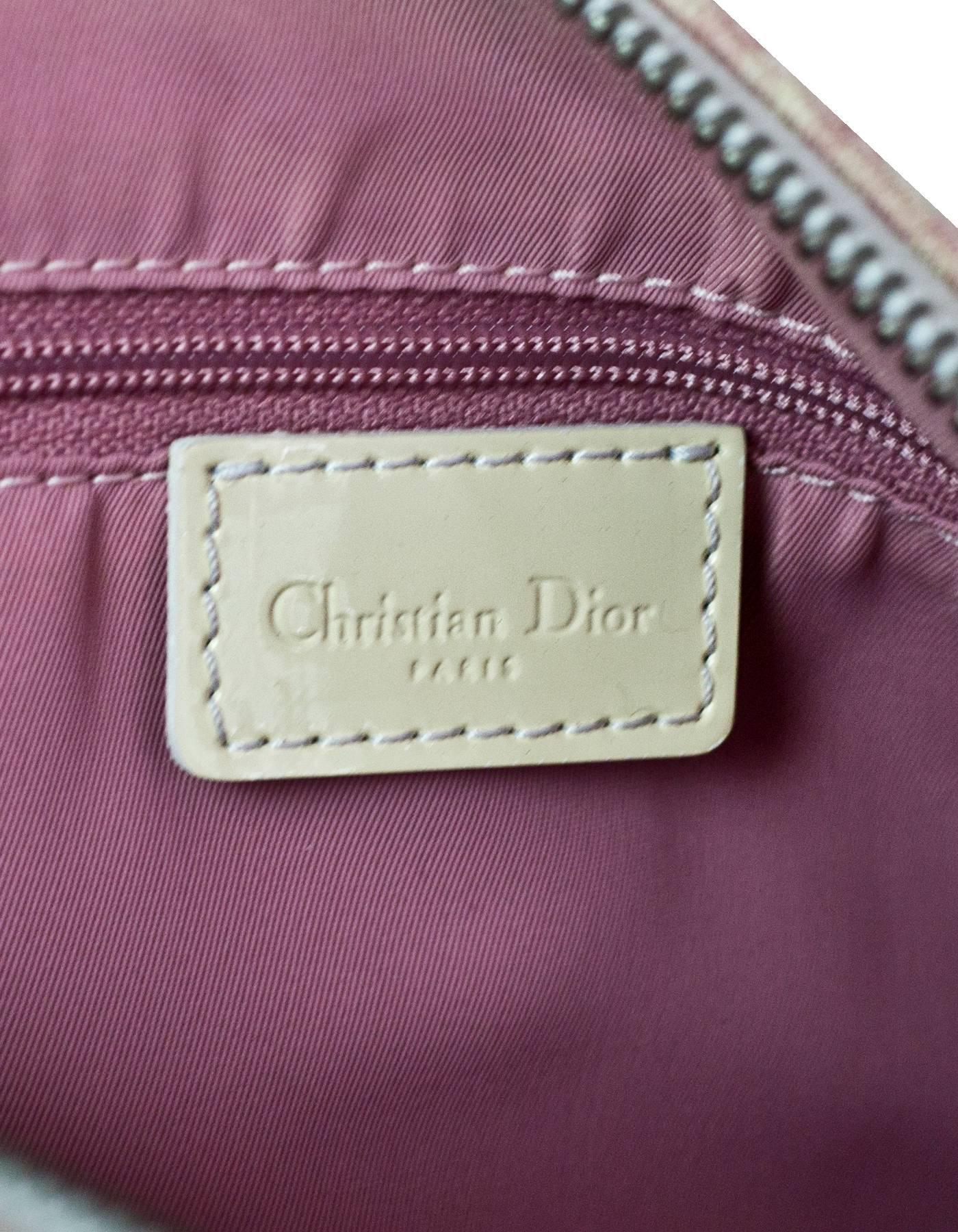 Christian Dior Vintage Pink & White Diorissimo Monogram Boston Bag 5