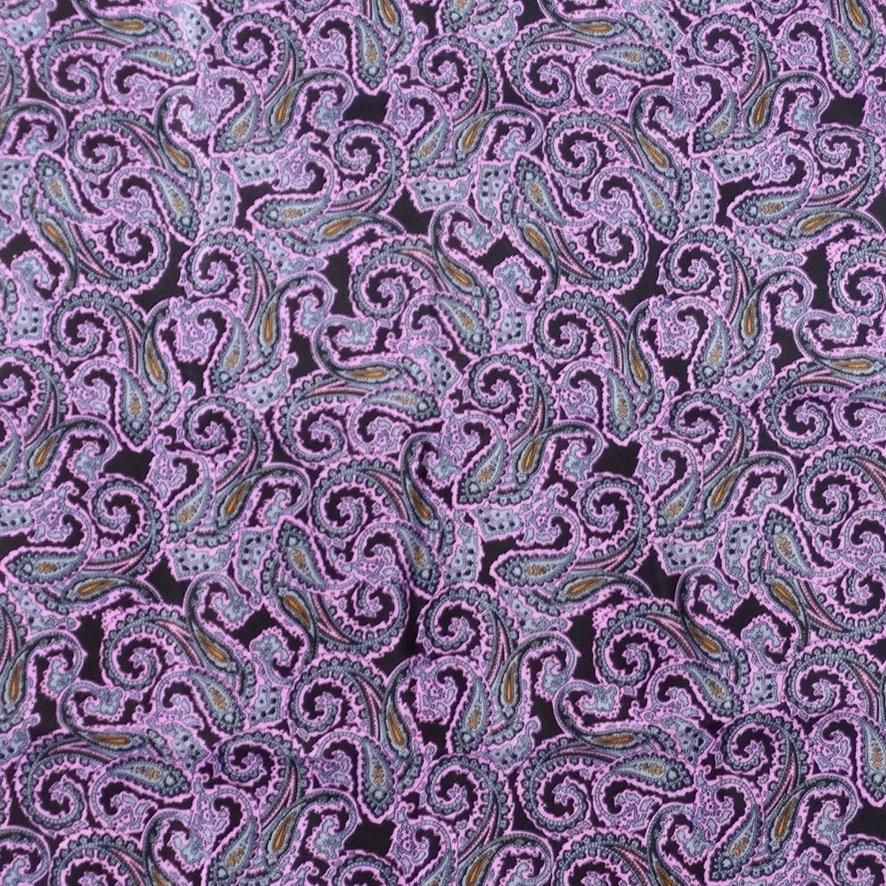 Gris Christian Dior Vintage Purple Paisley Scarf (écharpe) en vente