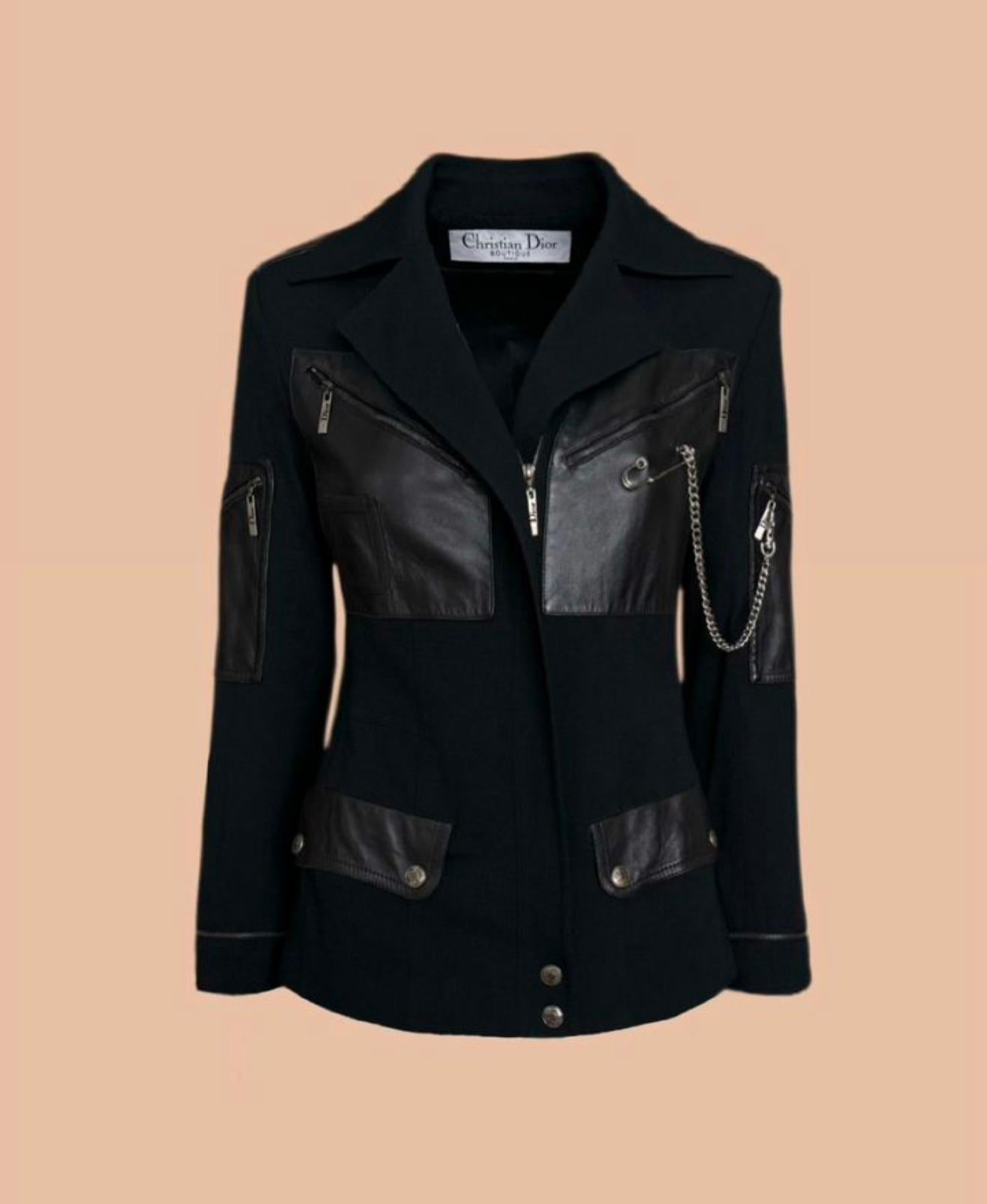Dior Vintage black chain jacket 
