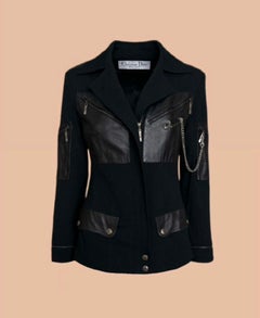 Christian Dior Vintage Rare Chain & Pin Embellished Jacket 36 FR