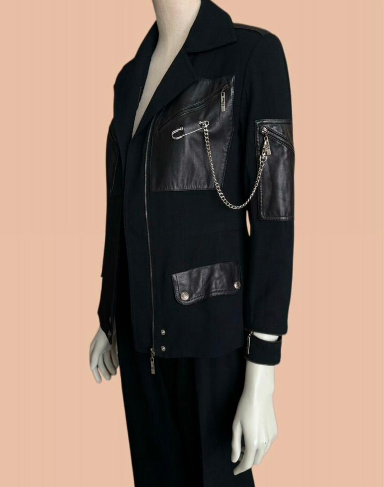 Christian Dior Vintage Rare Chain & Pin Embellished Jacket 36 FR 2