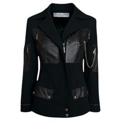 Christian Dior Vintage Rare Veste embellie de chaînes et d'épingles 36 FR
