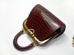 Christian Dior Vintage Rare Doctor Style Micro Handbag in Alligator Leather