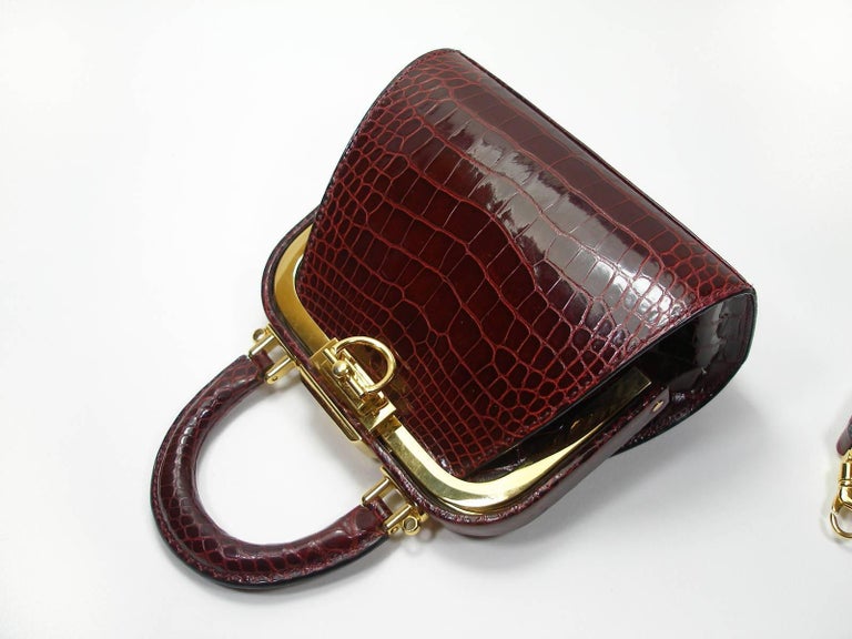 Christian Dior Vintage Seltene Doctor Style Micro Handtasche aus Alligatorleder