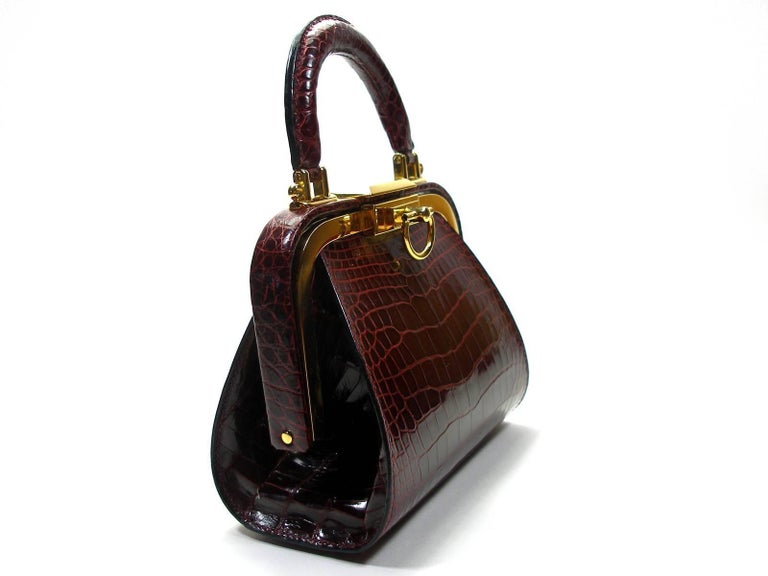 Christian Dior Vintage Rare Doctor Style Micro Handbag in Alligator Leather For Sale at 1stdibs
