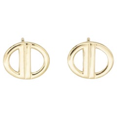 Christian Dior Vintage Rare Unisex Gold Hallmark Monogram Openwork Earrings