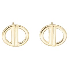 Christian Dior Vintage Rare Unisex Gold Hallmark Monogram Openwork Earrings