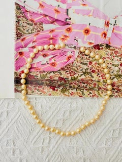 Christian Dior Vintage Rare White Circle Round Beads Pearls Choker Necklace