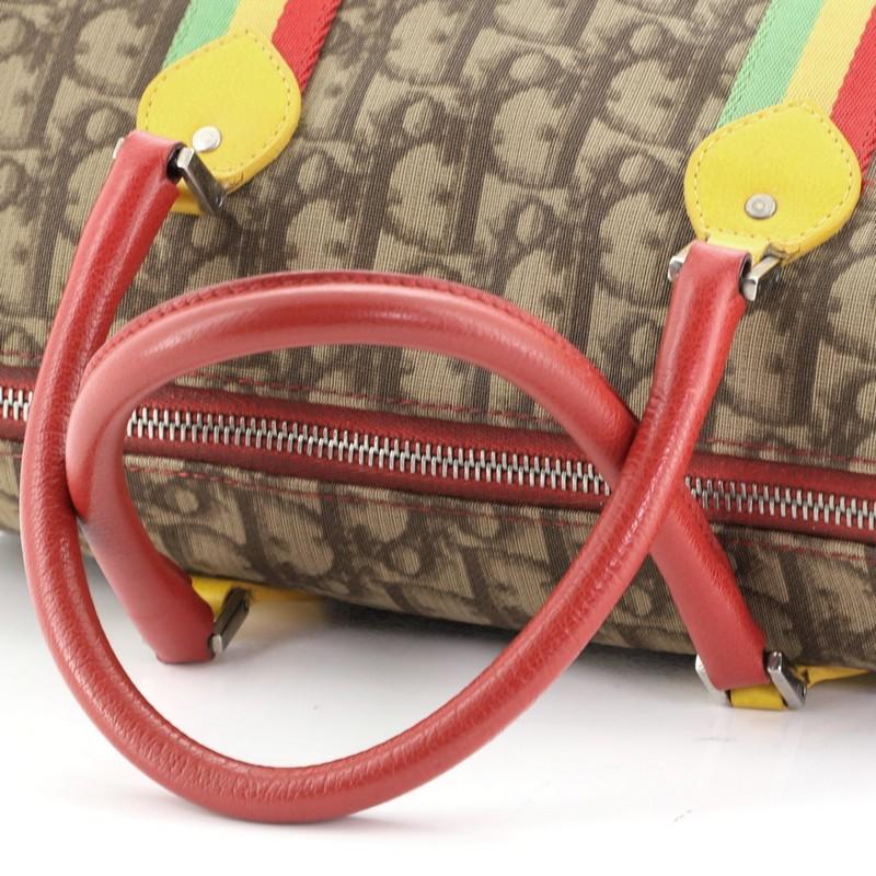 Christian Dior Vintage Rasta Boston Bag Diorissimo Canvas Medium 2