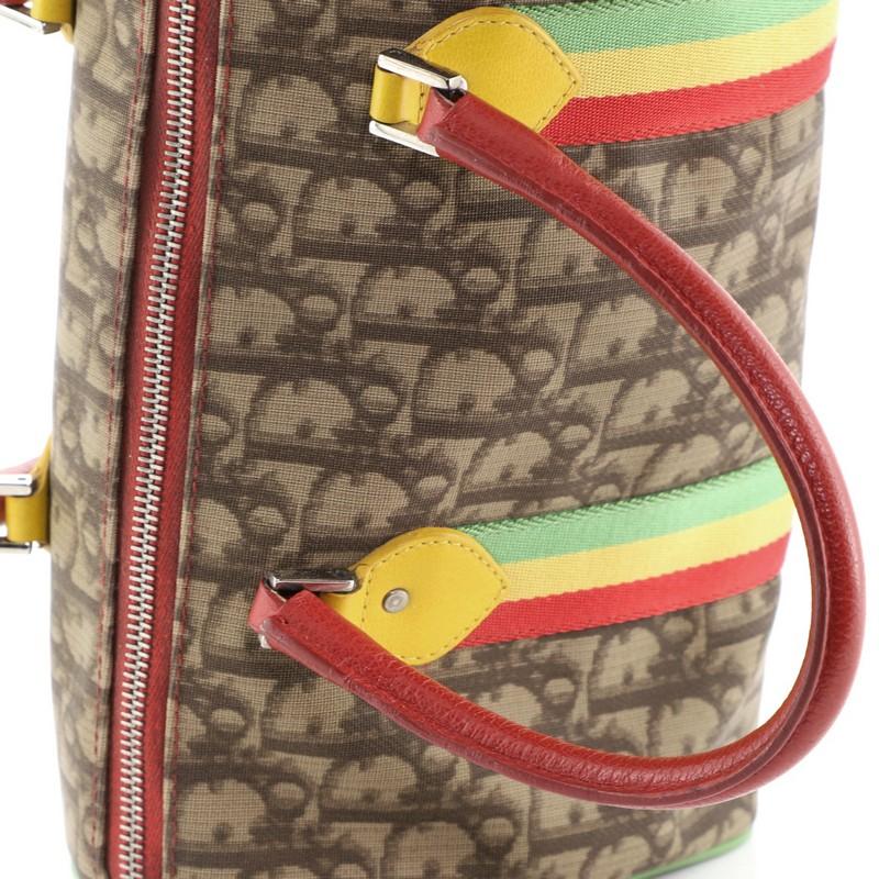 Christian Dior Vintage Rasta Boston Bag Diorissimo Canvas Medium 3