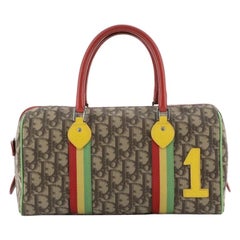 Christian Dior Vintage Rasta Boston Bag Diorissimo Canvas Medium