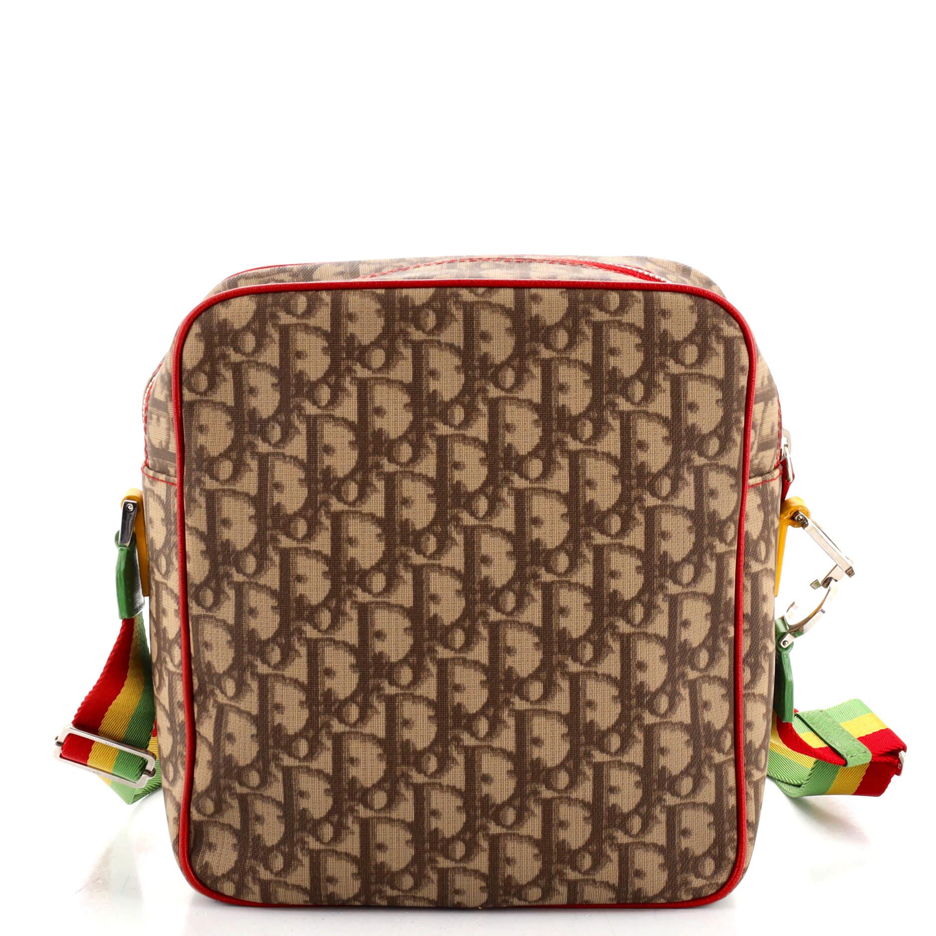 Brown Christian Dior Vintage Rasta Crossbody Bag Diorissimo Coated Canvas Medium