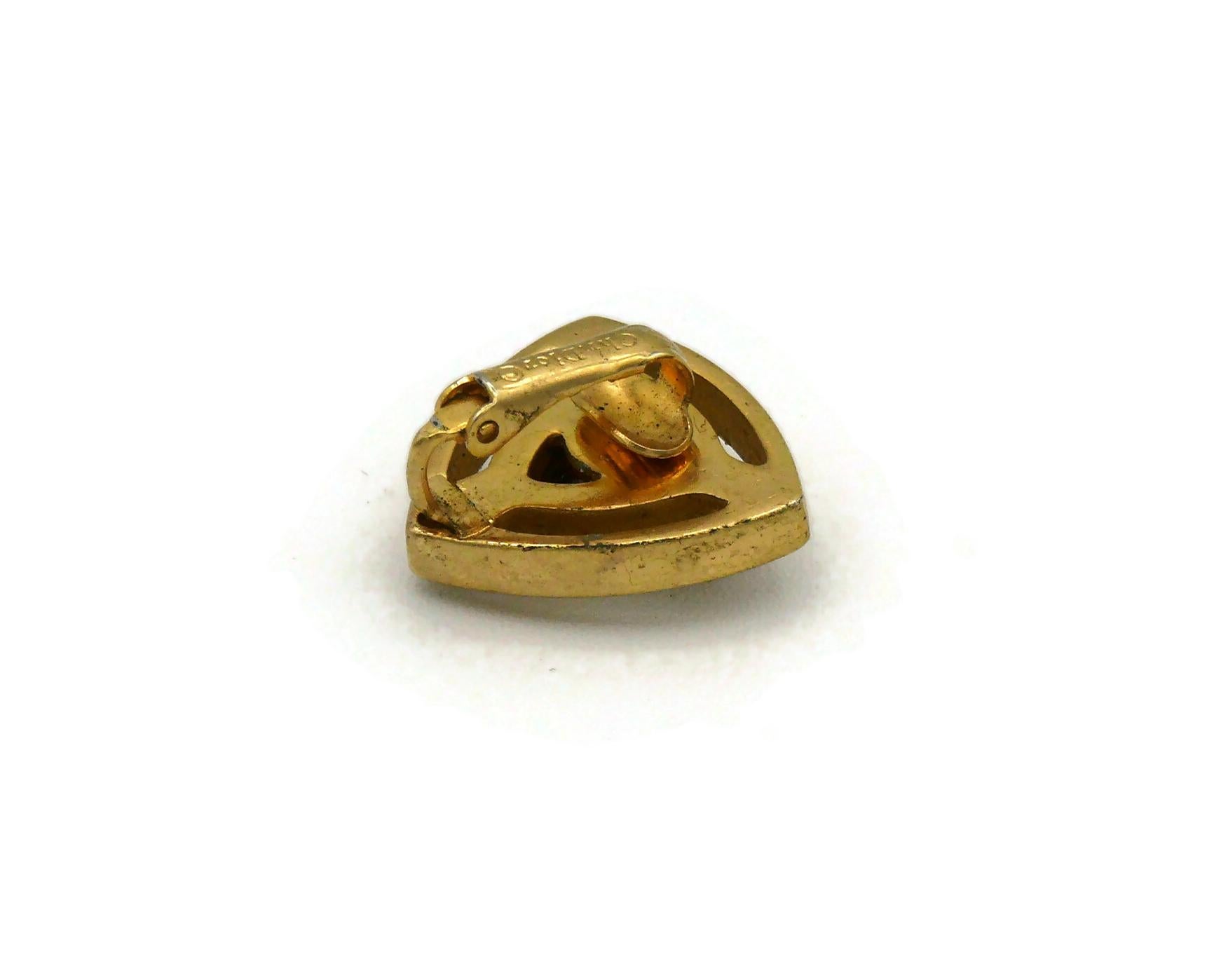Christian Dior Vintage Red Glass Cabochon Clip-On Earrings For Sale 11