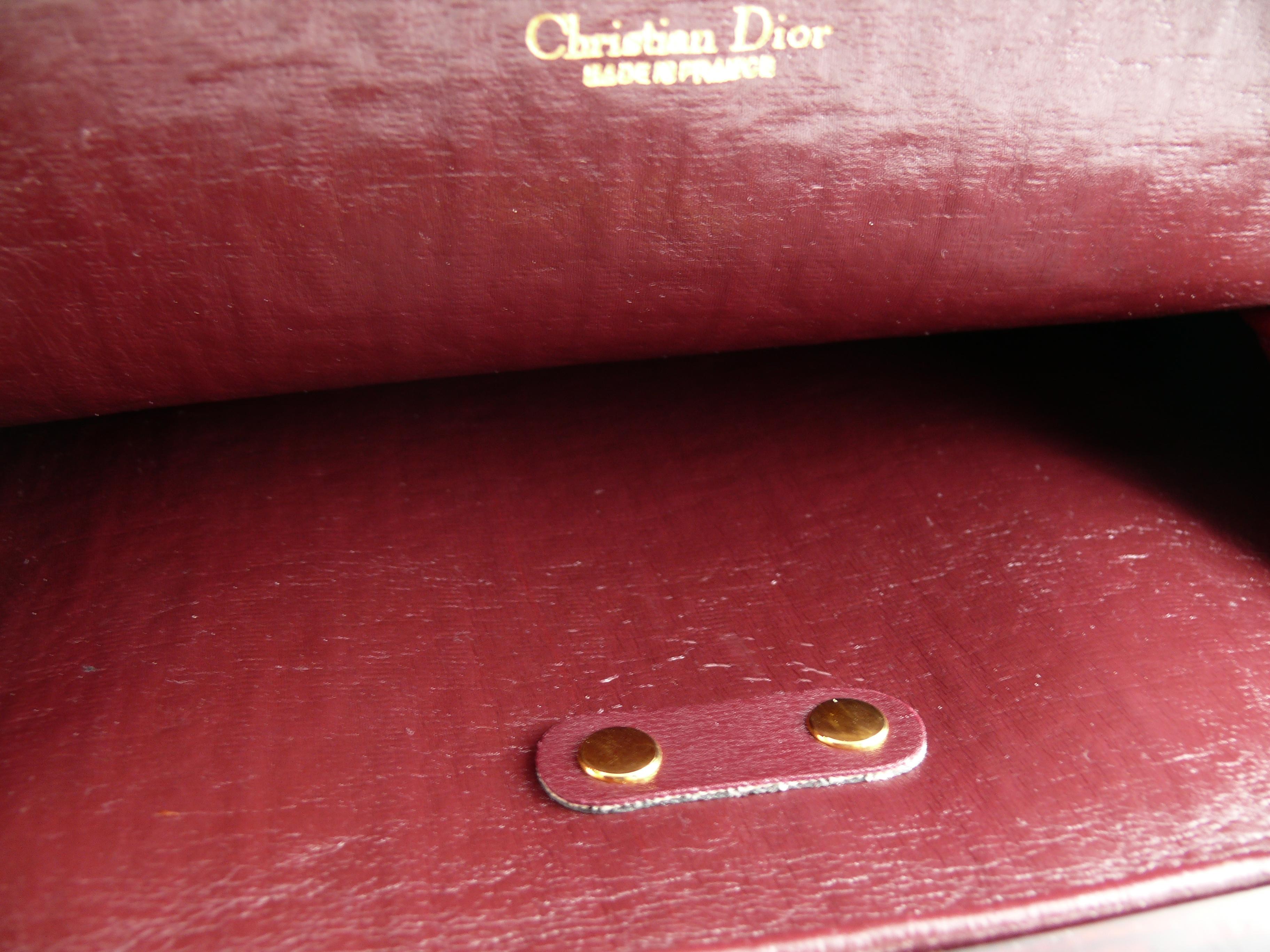 Christian Dior Vintage Red Jacquard Monogram Canvas Frame Bag 2