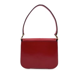 Christian Dior Vintage Red Leather Flap Box Shoulder Bag