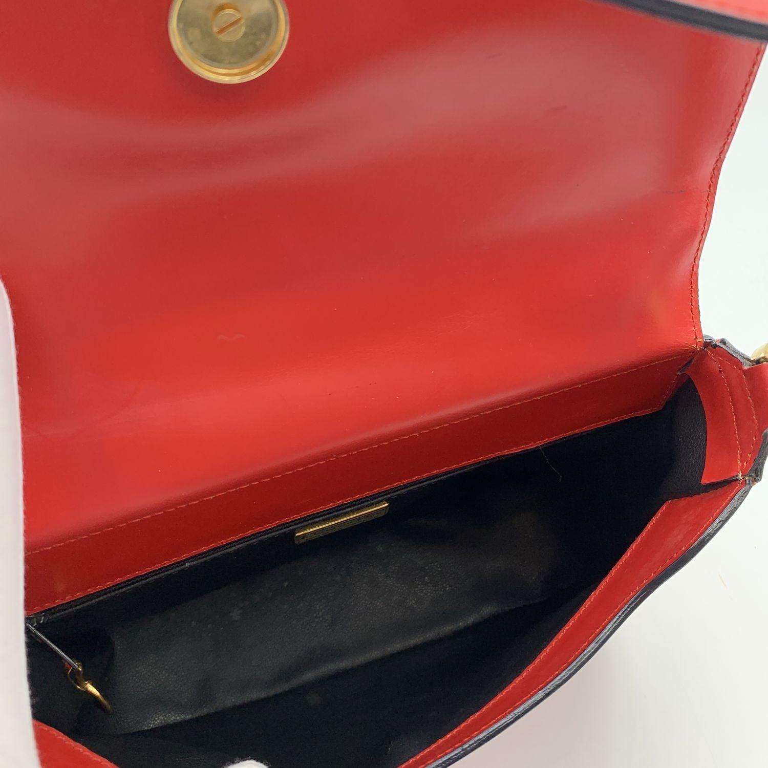 Christian Dior Vintage Red Leather Flap Box Shoulder Bag 1