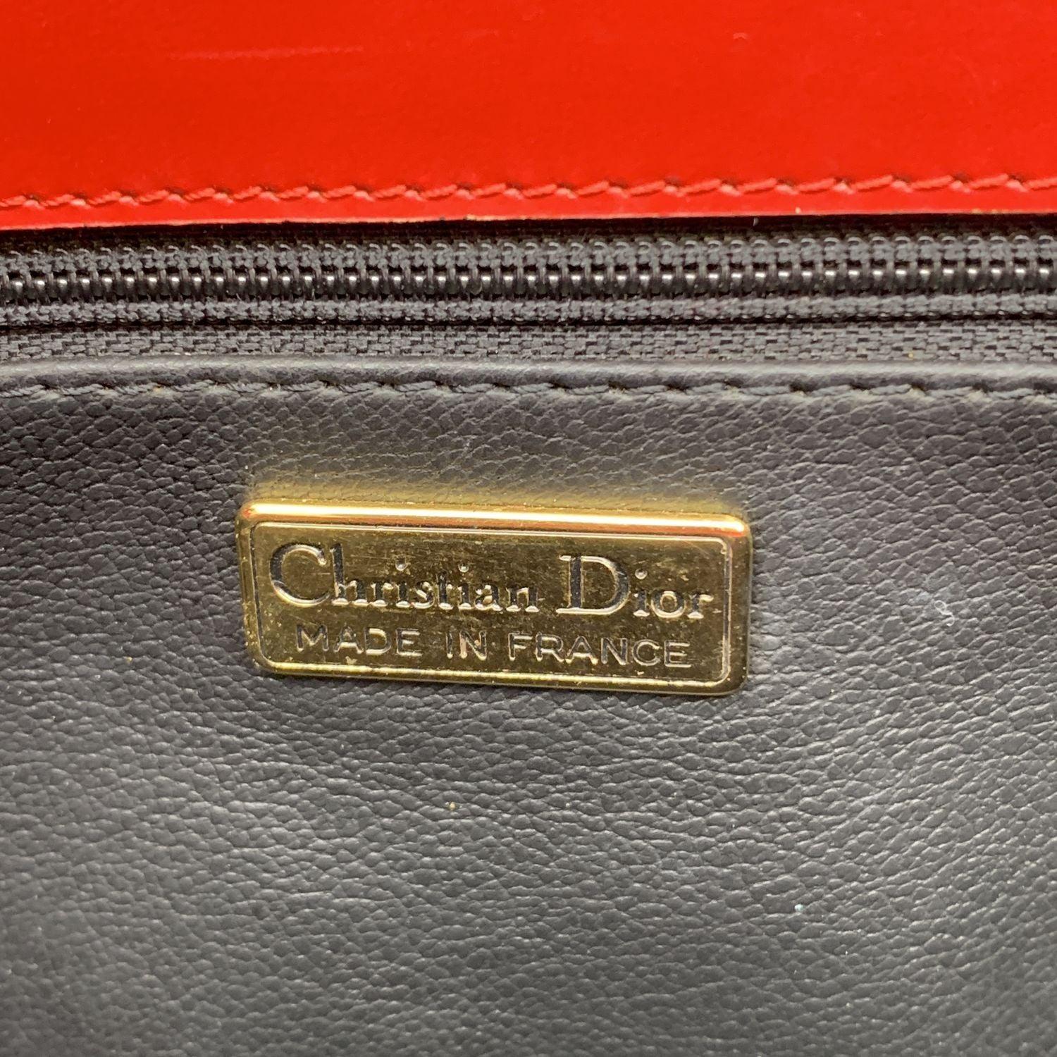 Christian Dior Vintage Red Leather Flap Box Shoulder Bag 2