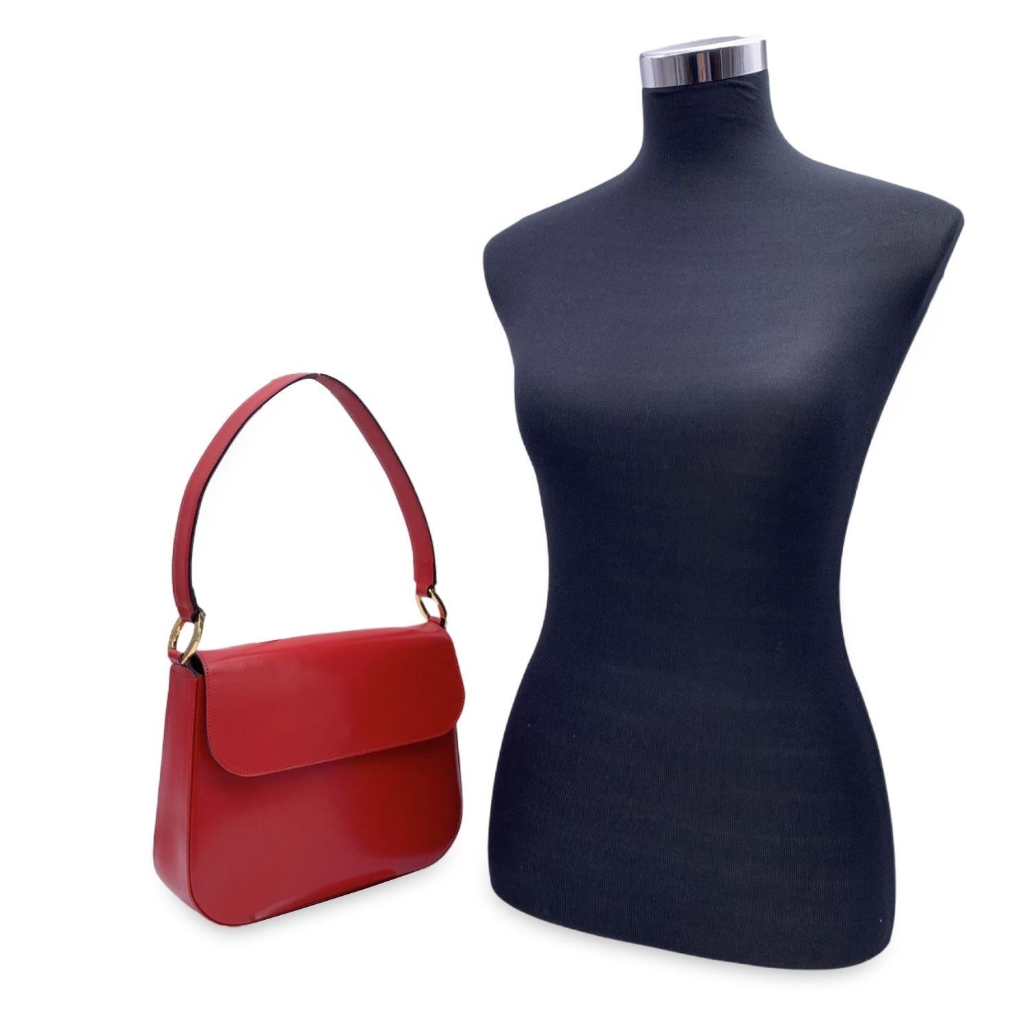 Christian Dior Vintage Red Leather Flap Box Shoulder Bag 3