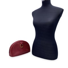 Christian Dior Vintage Red Logo Canvas Cosmetic Bag Clutch Purse