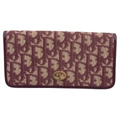 Christian Dior Vintage Red Trotter Logo Bifold Wallet Coin Purse