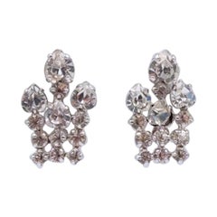 Christian Dior Vintage Rhinestones Earrings 1970
s