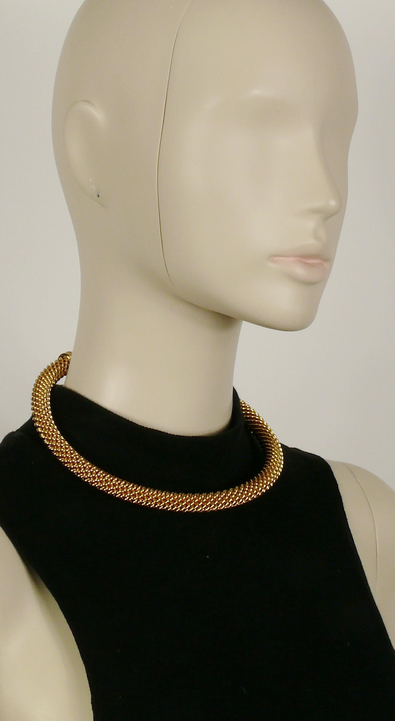 Christian Dior, collier torsadé vintage à chaîne rigide Excellent état à Nice, FR