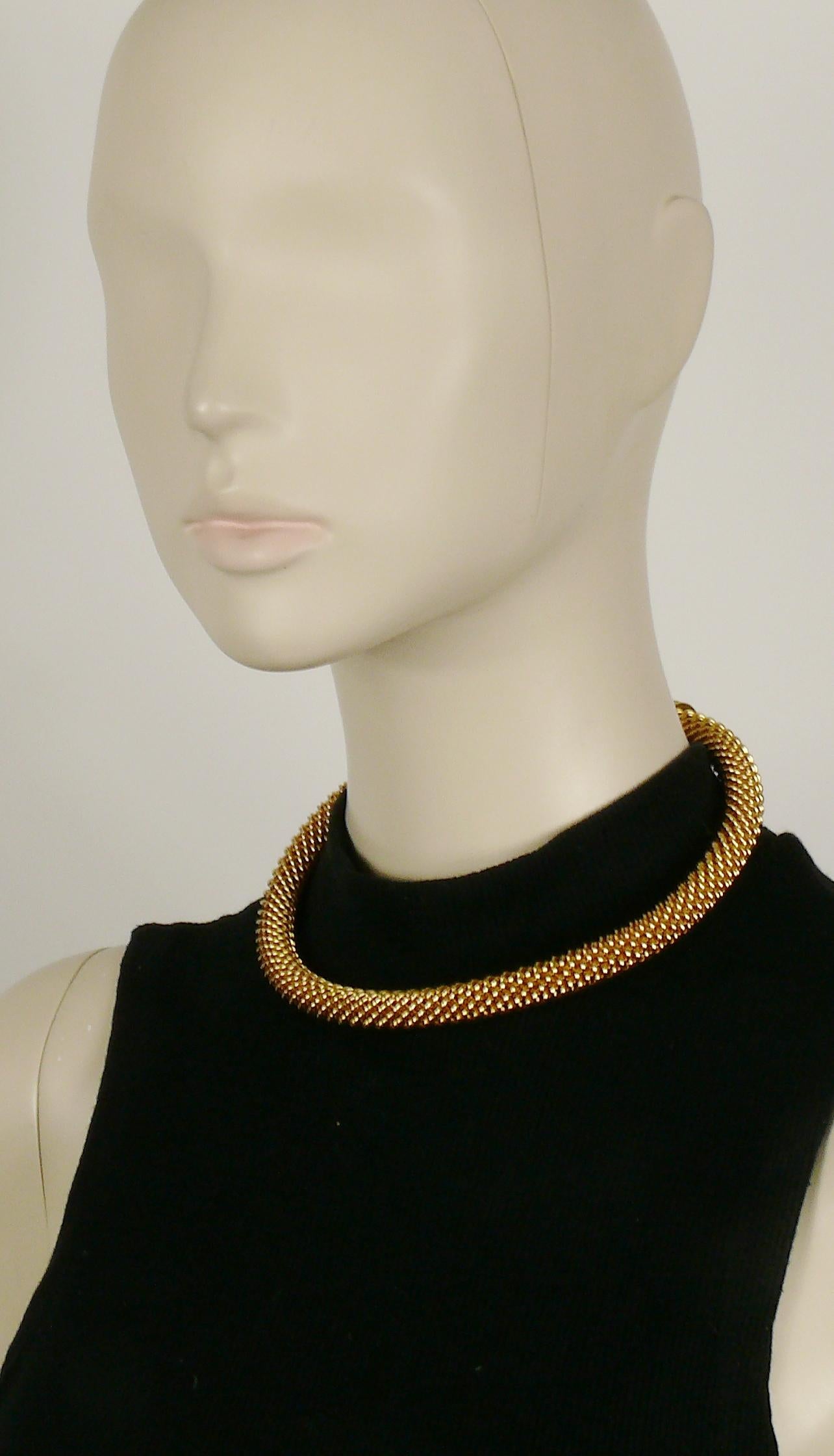 Christian Dior, collier torsadé vintage à chaîne rigide 1