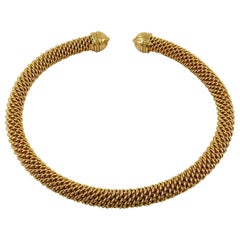 Christian Dior Vintage Rigid Chain Torque Necklace