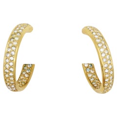 Christian Dior, boucles d'oreilles vintage ouvertes avec cercles ronds et boucles d'oreilles percées