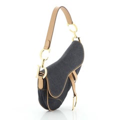 Christian Dior Vintage Saddle Bag Denim Medium
