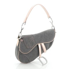 Christian Dior Vintage Saddle Bag Denim Medium