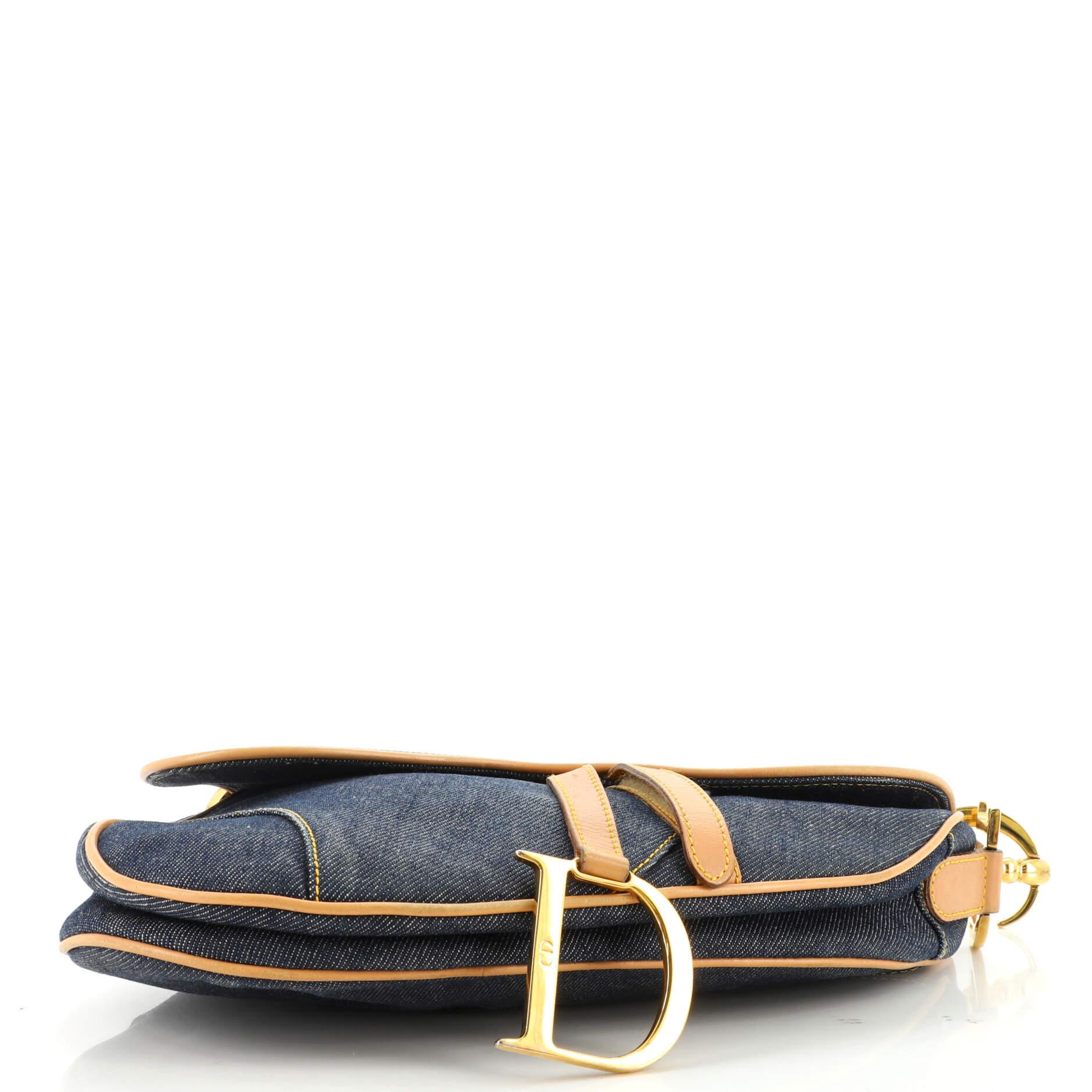 Women's or Men's Christian Dior Vintage Saddle Bag Denim Medium
