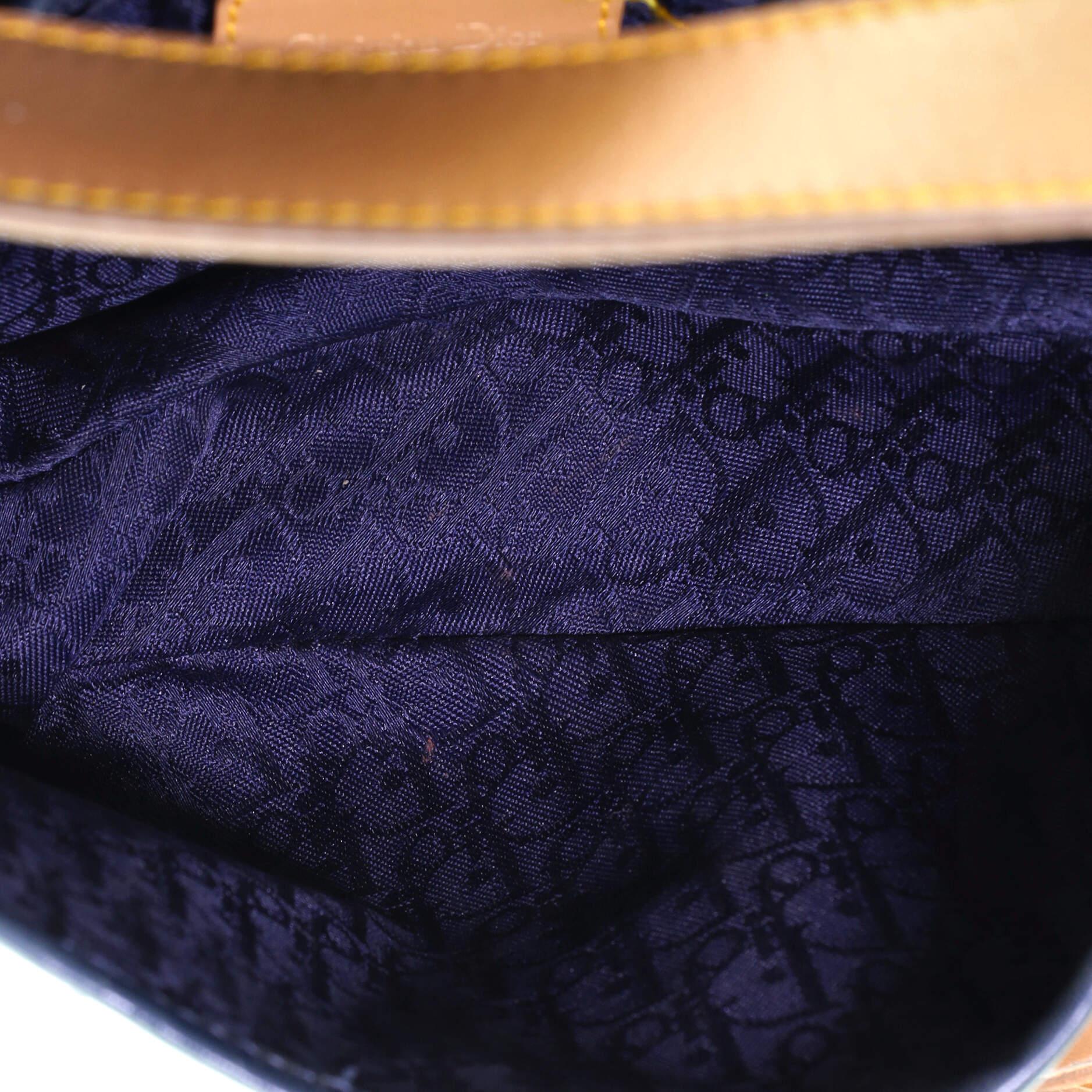 Christian Dior Vintage Saddle Bag Denim Medium In Fair Condition In NY, NY