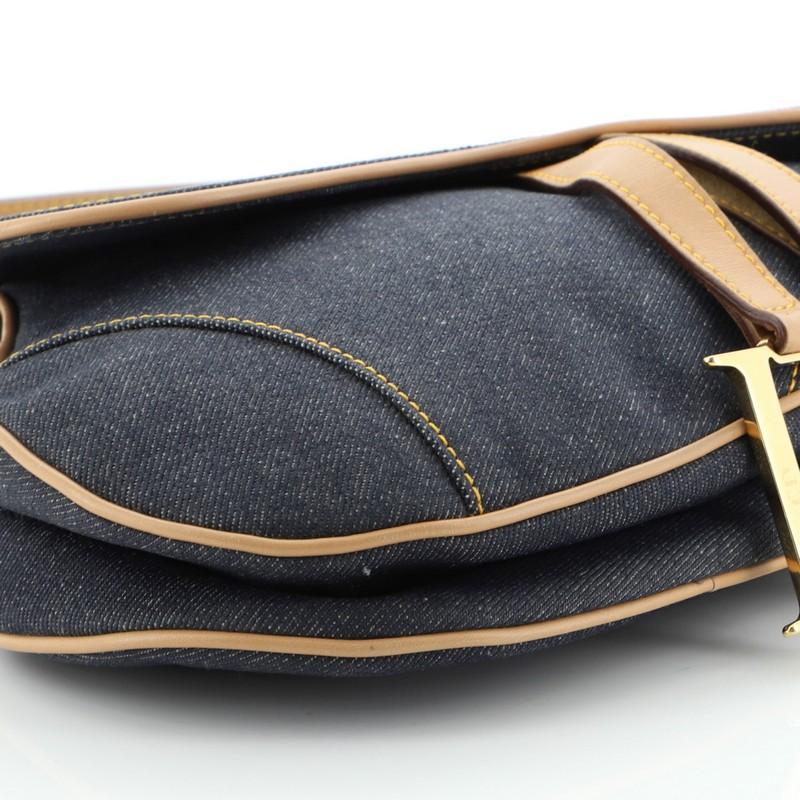 Women's or Men's Christian Dior Vintage Saddle Bag Denim Medium 