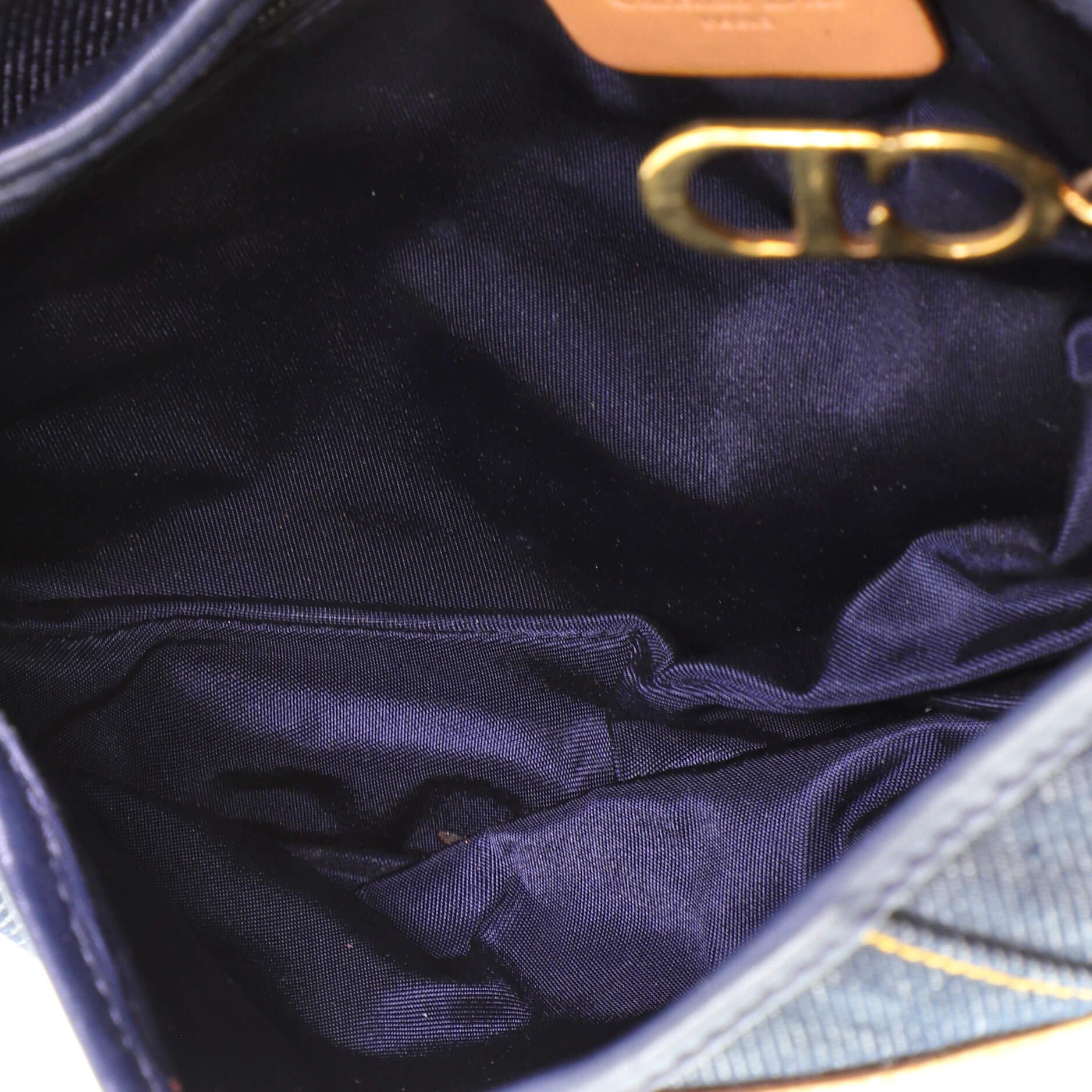 Christian Dior Vintage Saddle Bag Denim Medium 2