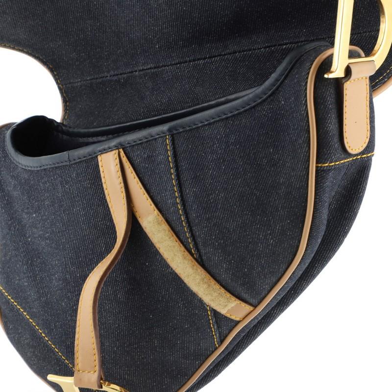 Christian Dior Vintage Saddle Bag Denim Medium  1