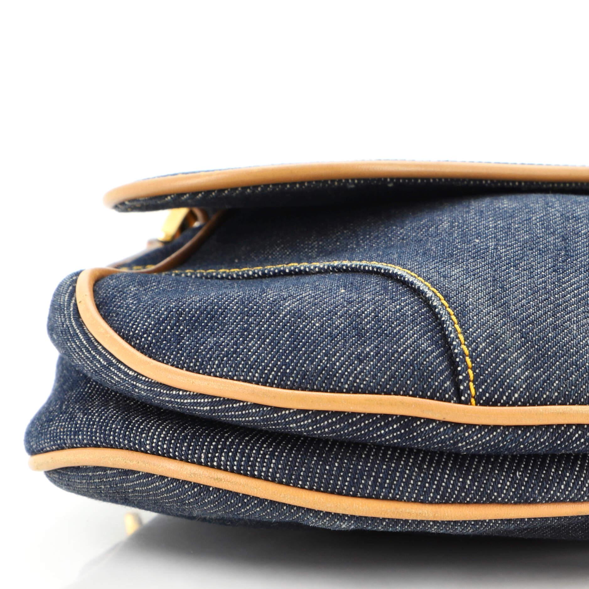 Christian Dior Vintage Saddle Bag Denim Medium 3