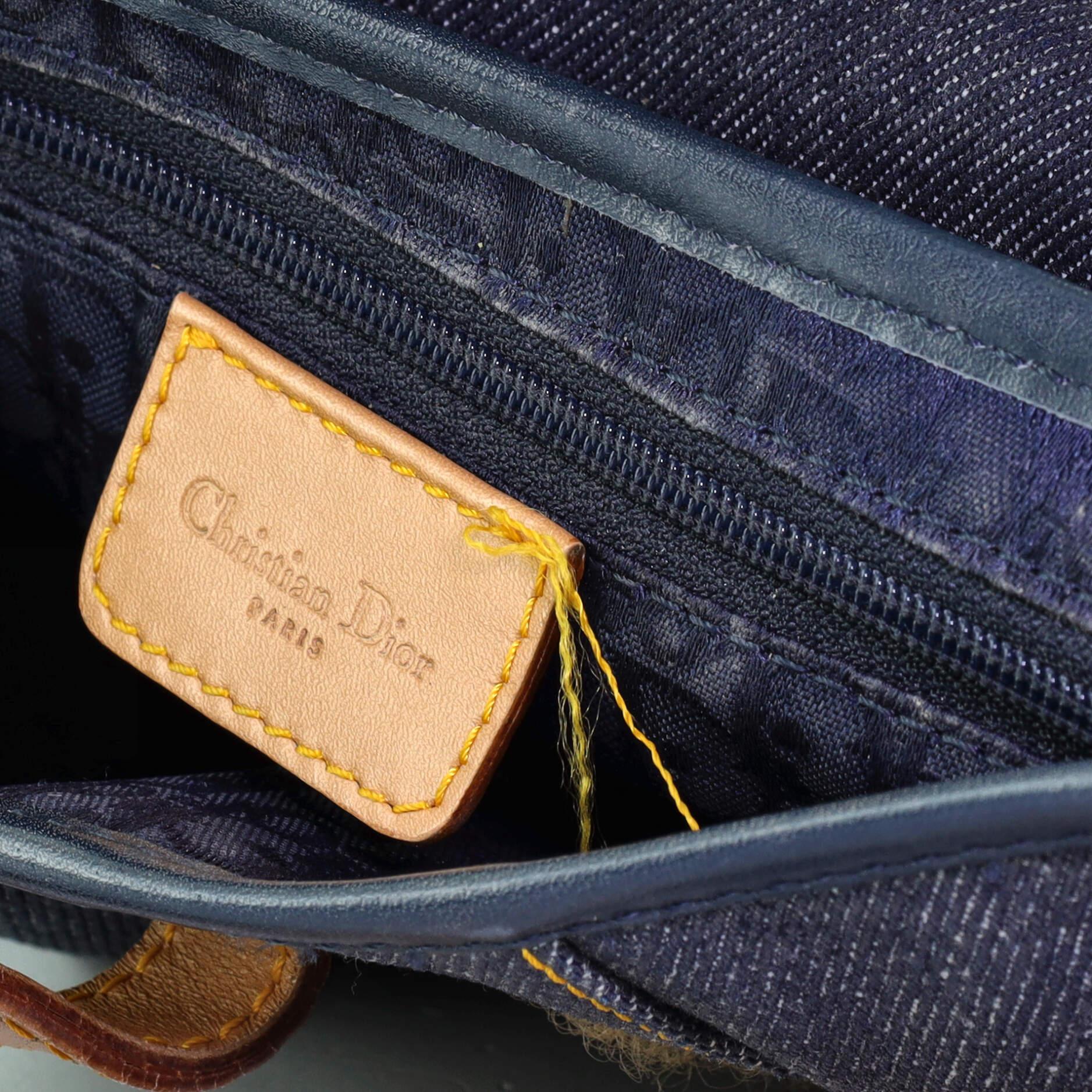 Christian Dior Vintage Saddle Bag Denim Medium 5