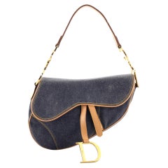 Christian Dior Vintage Saddle Bag Denim Medium