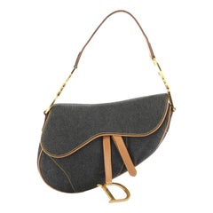 Dior Vintage Navy Oblique Mini Saddle Bag (2001) at 1stDibs