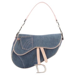 Christian Dior Vintage Saddle Bag Denim Medium