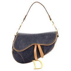 Christian Dior Vintage Saddle Bag Denim Medium