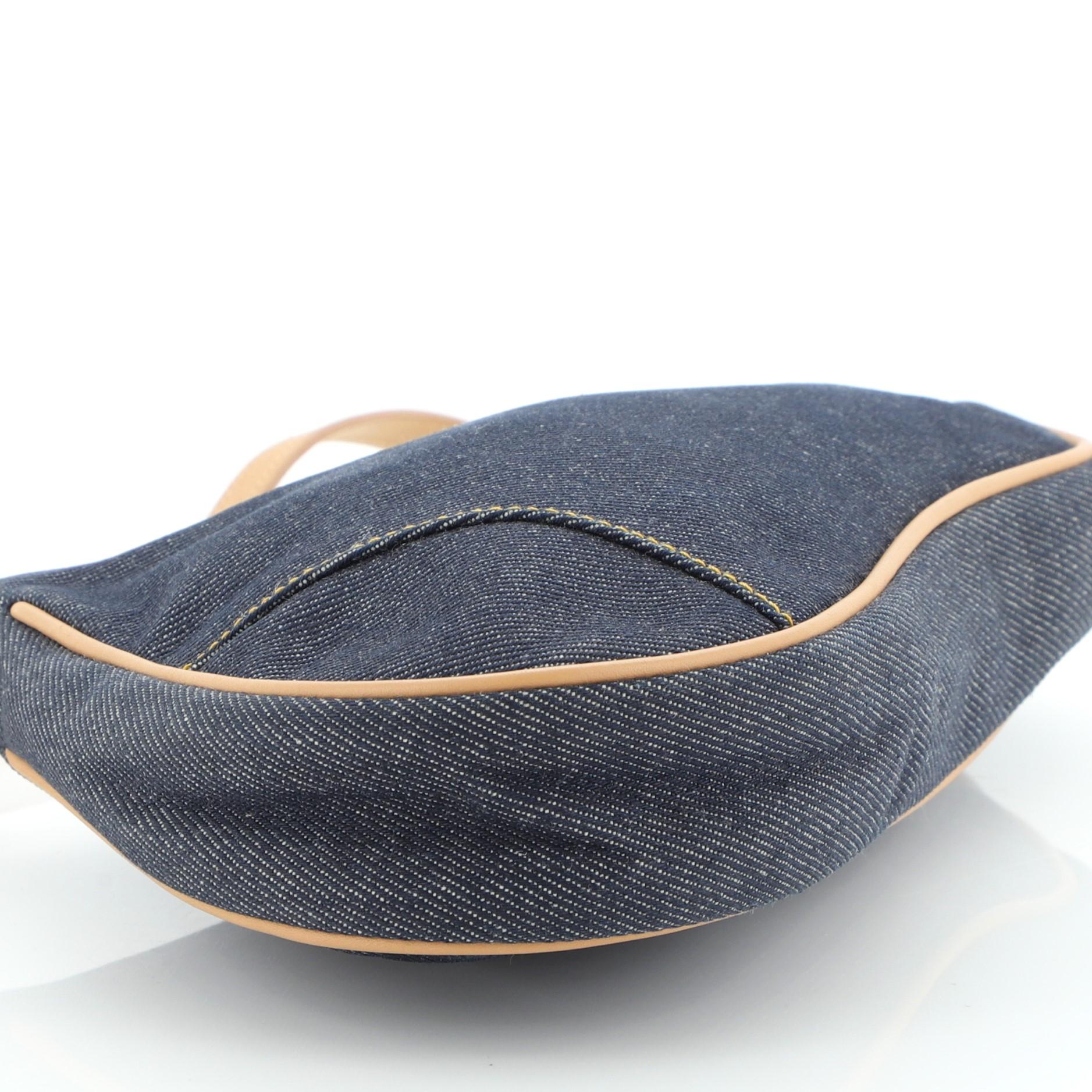 Black Christian Dior Vintage Saddle Bag Denim Mini