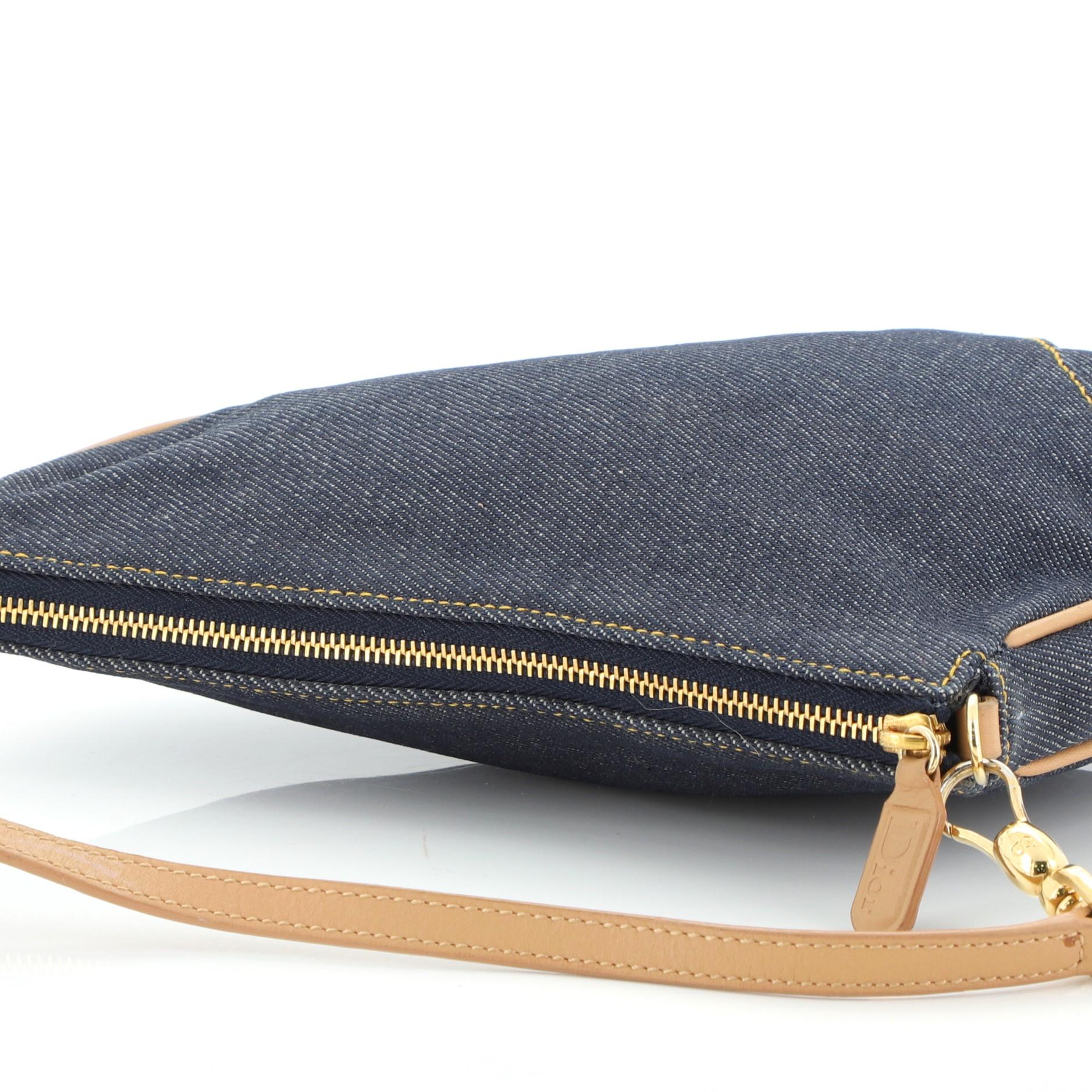 Christian Dior Vintage Saddle Bag Denim Mini In Good Condition In NY, NY